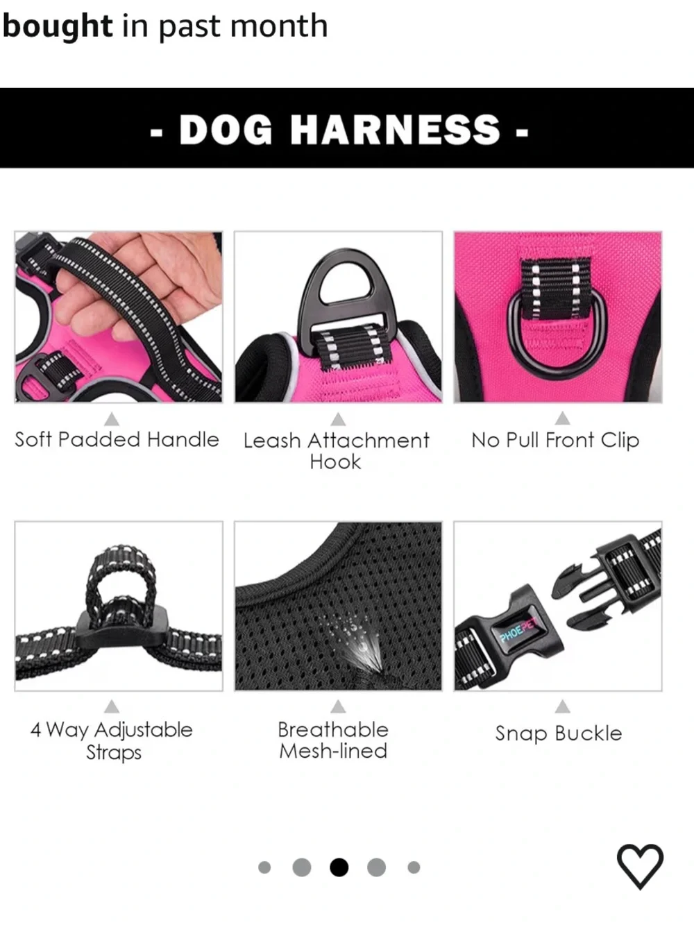 Reflective No-Pull Dog Harness - Pink